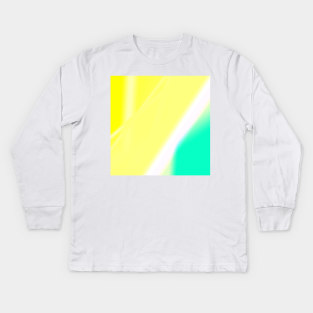 YELLOW BLUE GREEN WHITE ABSTRACT TEXTURE Kids Long Sleeve T-Shirt